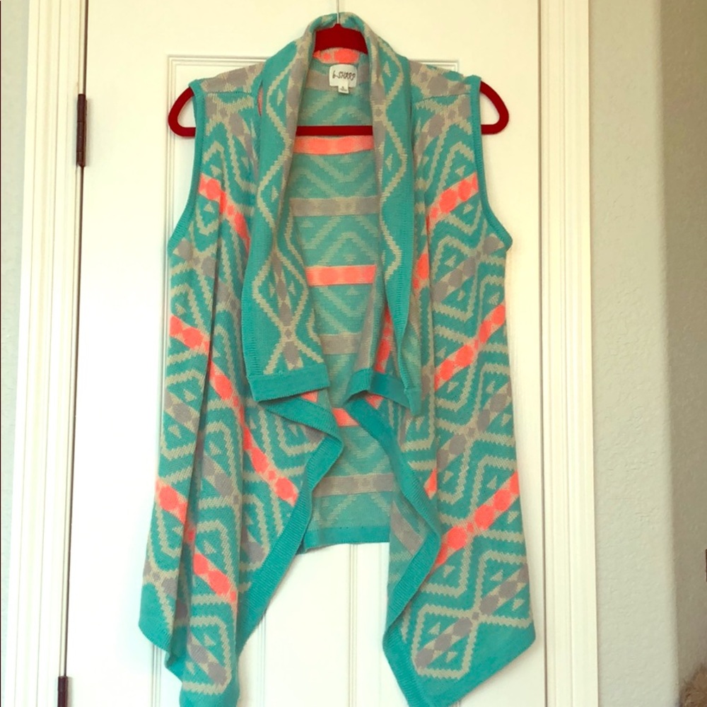 Aztec Draped Sweater Vest